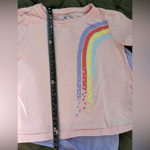 Lot of 2 Gap girls’ rainbow tees, pink & purple, GUC, 3 years - Picture 5 of 5